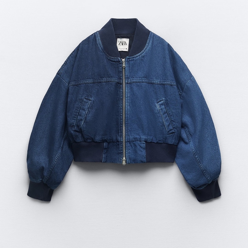 ZARA ZW CONTRAST DENIM BOMBER